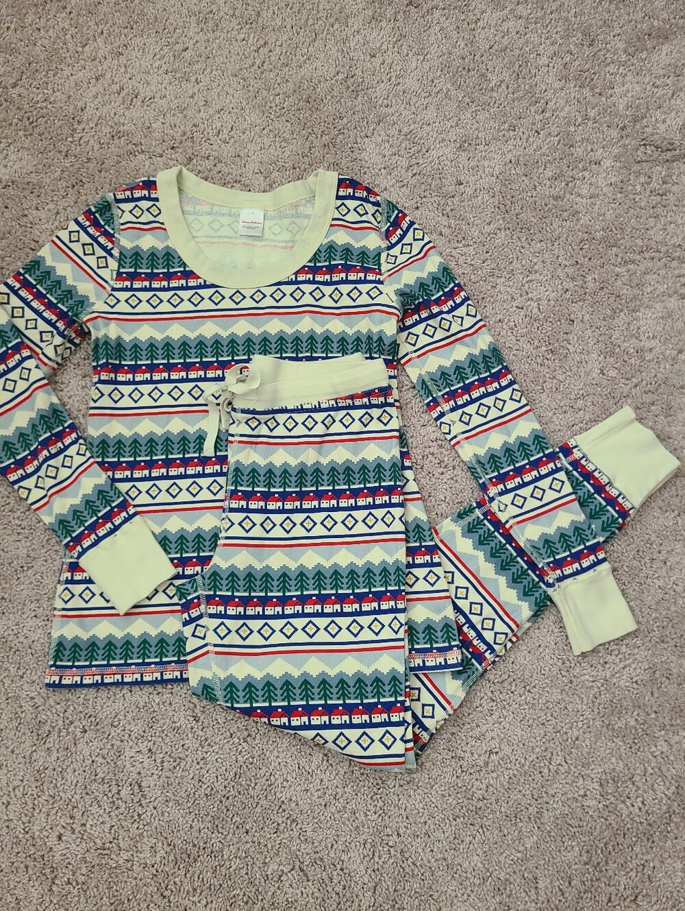 Hanna Andersson Adult Pajamas Size S Fair Isle Holiday Christmas HannaJams Pjs